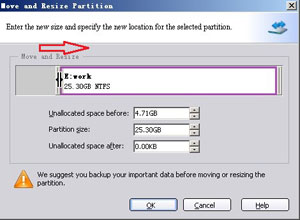 Shrink data partition