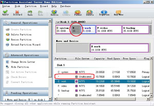 Create unallocated space